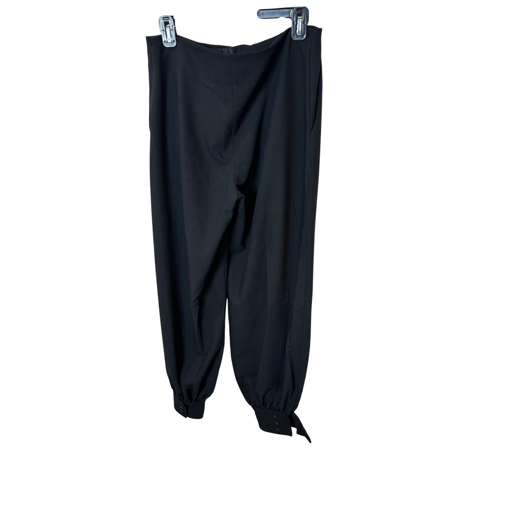 Zara Womens Black High Waisted Pleated Tapered Button Cuff Pants Size M NEW